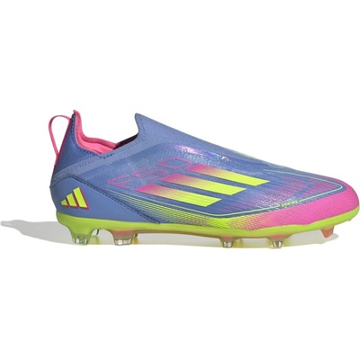 Adidas Детски обувки Adidas F50 Elite Laceless Firm Ground Boots Childrens - Blue/Lemon/Pink