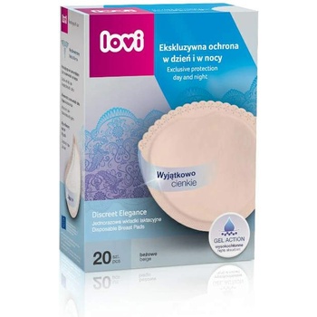 Lovi Подплънки за кърма с гел Lovi - Discreet Elegance, 20 броя, Бежови (19/610)