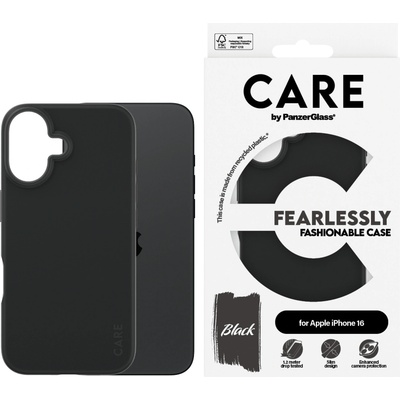 Panzer Гръб CARE by PanzerGlass Fashionable за iPhone 16 - Черен