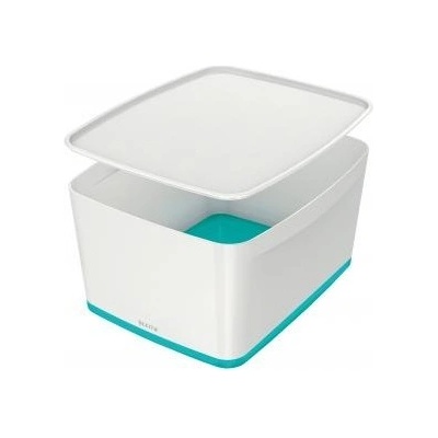 Leitz Úložný box s vekom MyBox veľkosť L biela/ľadovo modrá
