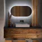 Daramio Продълговато огледало с LED осветление и заоблени краища G4 140x50 cm