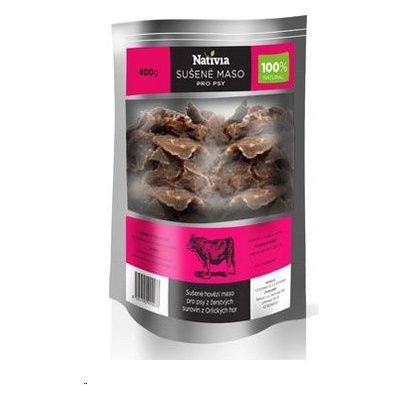 Nativia Nativite Sušené hovädzie mäso pochúťka pre psov 400 g
