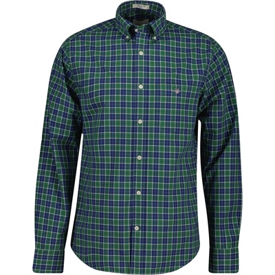 Gant Риза с дълъг ръкав Gant Men's Classic Poplin Check Long Sleeve Shirt - Forest Green