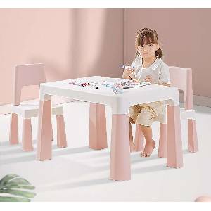 Pepita Dodo Маса + 2 бр. столове - розово-бяло (8817-Pink-white)