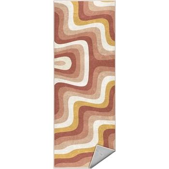 Mila Home Пътека подходяща за пране в цвят жълта охра и сиво-розово 80x200 cm Creamy Strawberry Swirl - Mila Home (HKG-MMN-Colorful-019-80x200)