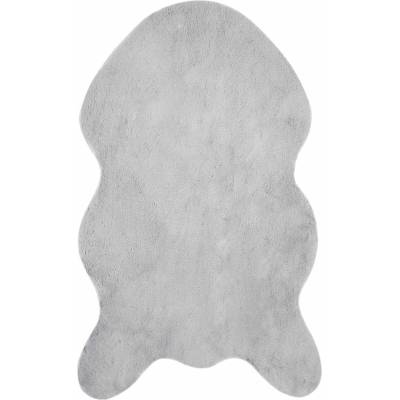Pure Line Home Фигурална пътека olite имитация на заешка козина, с неплъзгаща се основа, Сиво