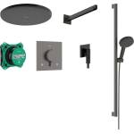 Hansgrohe Raindance Alive S - Душ комплект със скрит термостат, с тяло, диаметър 30 см, 3 струи, черен хром с матирана повърхност 24622340 (24622340)