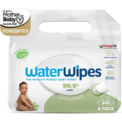 WaterWipes 4 пакета Бебешки кърпички Water Wipes Soapberry x 60 бр