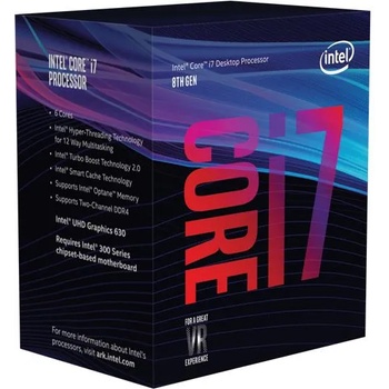 Intel Core i7-8700K 6-Core 3.70GHz LGA1151 Box without fan and heatsink (EN)
