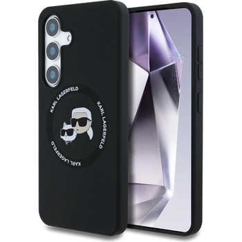 KARL LAGERFELD Силиконов калъф Double Heads And Circle MagSafe Samsung Galaxy S25 черен (3666339450151)