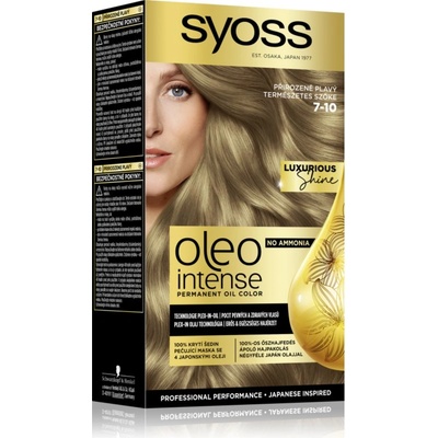 Syoss Oleo Intense перманентната боя за коса с олио цвят 7-10 Natural Blond