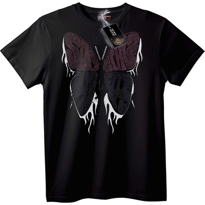 NOONEBRAND Тениска Брат и Сестра Пеперуда - S, Black