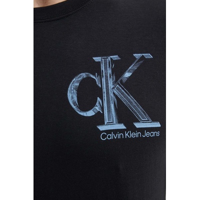 Calvin Klein Jeans Памучна тениска Calvin Klein Jeans в черно с принт J30J325498 (J30J325498)