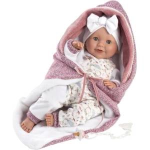 Llorens 74040 NEW BORN - мигаща кукла със звуци и меко текстилно тяло (4-74040)