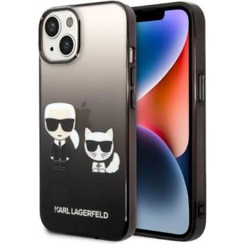 KARL LAGERFELD Кейс Karl Lagerfeld KLHCP14STGKCK за iPhone 14 6, 1"", твърд, черен / черен, Gradient Ikonik Karl&Choupette