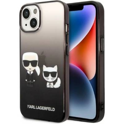 KARL LAGERFELD Кейс Karl Lagerfeld KLHCP14STGKCK за iPhone 14 6, 1"", твърд, черен / черен, Gradient Ikonik Karl&Choupette