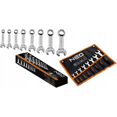 NEO Tools Ploché-očkové kľúče krátke 8-19 mm súprava 8 ks 09-791