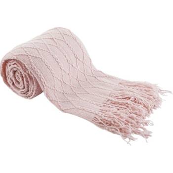 Kondela Sulia Typ 1 pletená deka so strapcami svetloružová 120x150