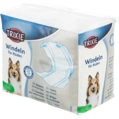 TRIXIE Diapers for Male Dogs L-XL - Памперс / пелена за мъжки кучета, регулируем, 60-80 см. - 12 броя