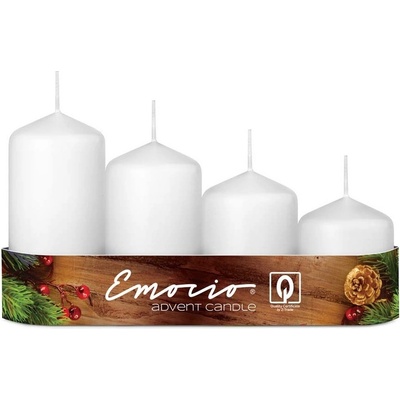Emocio adventní stupně průměr 5 cm bílá 4 ks