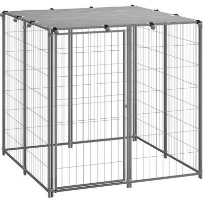 vidaXL Psí kotec stříbrný 110 x 110 x 110 cm ocel – Zboží Dáma