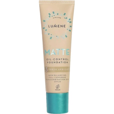 Lumene Дълготраен фон дьо тен Matte Oil Control, 03 Fresh Apricot, SPF20, 30 ml