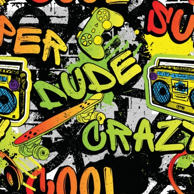 Takoy Látka na plavkové šortky crazy graffiti