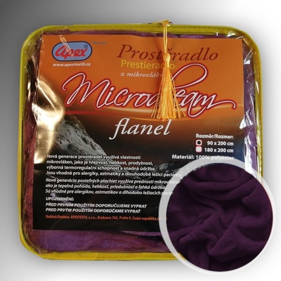 Apex Mikroplyš prostěradlo Microdream Flanel Tmavě fialové 90x200