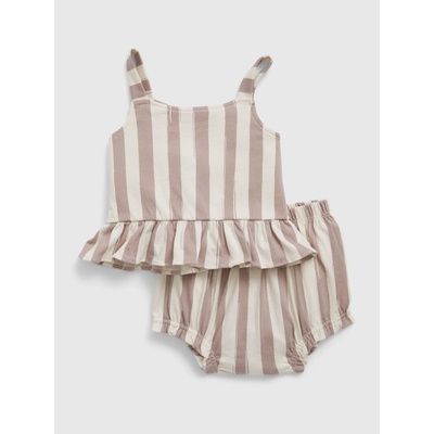 GAP Hnedý pruhovaný set baby peplum