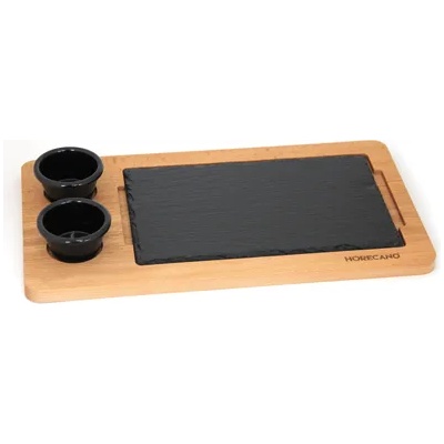 Horecano Horecano-К-кт за сервиране-(дъска 44/22см+плоча26.5/16.2+2рамекина) (0117380)