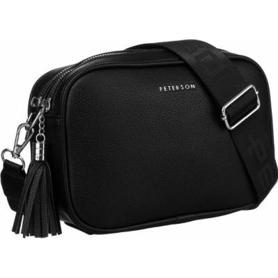 Čierna crossbody kabelka s deleným vnútrom Peterson