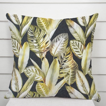 Biante Tamara TMR-010 Zlaté tropické listy na zelenom 70 x 90 cm