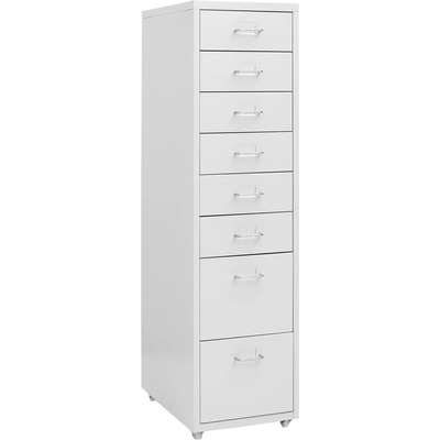 vidaXL Мобилен офис шкаф, сив, 28x41x109 см, метал (335921)