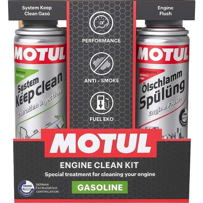 Motul Gasoline Clean KIT за почистване на бензинови двигатели 2x300 мл