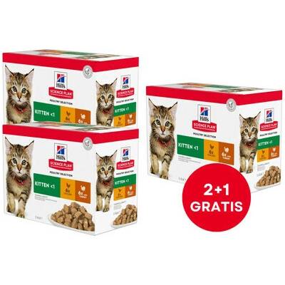 HILL'S Science Plan Feline Kitten Multipack Chicken & Turkey x12 ks 2+1 ZADARMO 85 g
