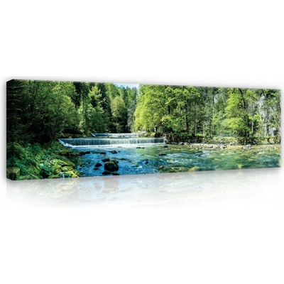 OBRAZ VODOPÁD JEZERO PŘÍRODA VÝHLED OBÝVACÍ POKOJ LOŽNICE VELKÝ NA PLÁTNĚ 145x45