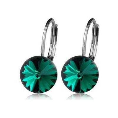Nubis ocelové náušnice s krystaly Swarovski emerald NBS08-EM