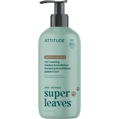 Attitude Super Leaves Pets 2v1 šampon a kondicionér pro domácí mazlíčky zklidňující s ovsem 473 ml