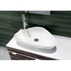 Inter Ceramic Мивка за баня Сатин 60х42 см, полимермраморен камък, бял мат (686w)