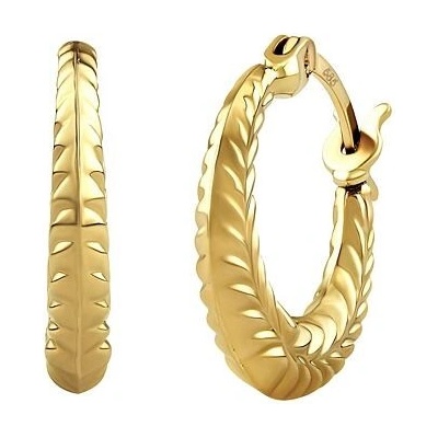 Silvego Zlaté náušnice kruhy Lolita zo žltého zlata vrúbkované LFG0065EGY