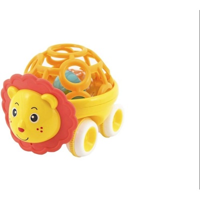 Teddies Chrastítko autíčko zvířátko plast 14cm na volný chod