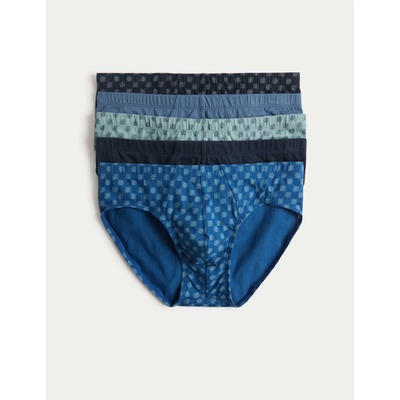 Marks & Spencer Комплект 5 броя средно меки гащички от чист памук, технология Cool & Fresh Marks & Spencer синя Marks & Spencer | Sin | МЪЖЕ | M