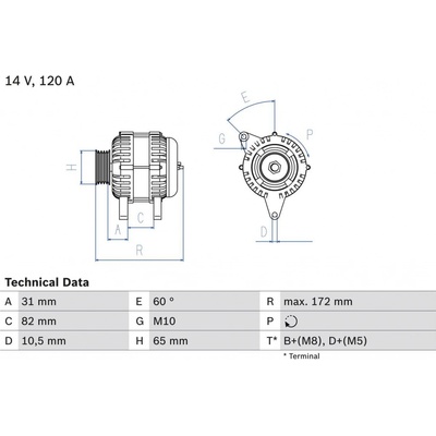 Alternátor BOSCH 0 986 038 180