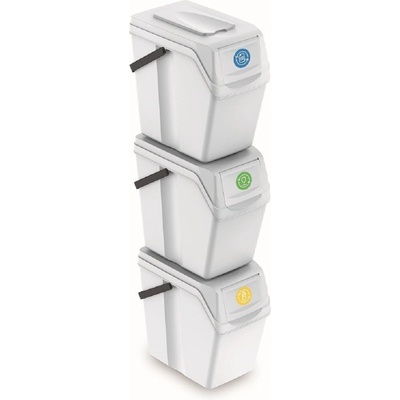 Sortibox Kôš na triedený odpad II 3 x 25 l popolavo šedý