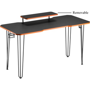 Image 1 of Lumi Геймърско бюро Lumi GMD10-3D с поставка за монитор, 136/60/74-84 см - Черно (GMD10-3D)