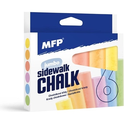 MFP 6320134 kriedy M chodníkové okrúhle mix farieb krabička 6 ks