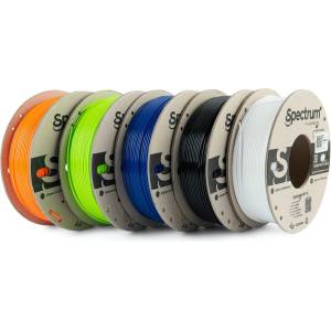 Spectrum 80748 3D филамент, Premium PET-G, 1, 75mm, 5x250g, Бял, Черен, Оранжев, Син, Зелен (Mix Arctic white, Deep black, Lion orange, Navy Blue, Lime green) (80748)