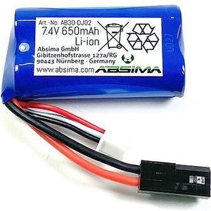 ABSIMA Батерия 2 клетки 7.4V 650mAh Li-ion battery AB30-DJ02 (AB30-DJ02)