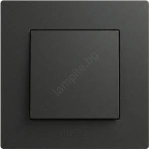 Legrand - Стълбищен ключ с рамка № 6 NILOE STEP черен (LR0040A)