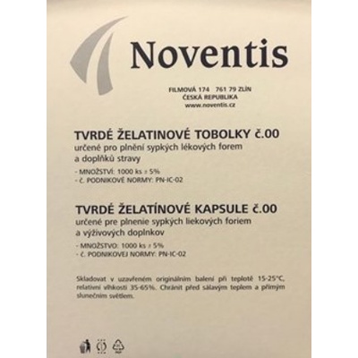Noventis Želatinové tobolky č. 00 transparentní 1000 ks